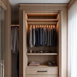 Elegante armadio a muro in costruzione